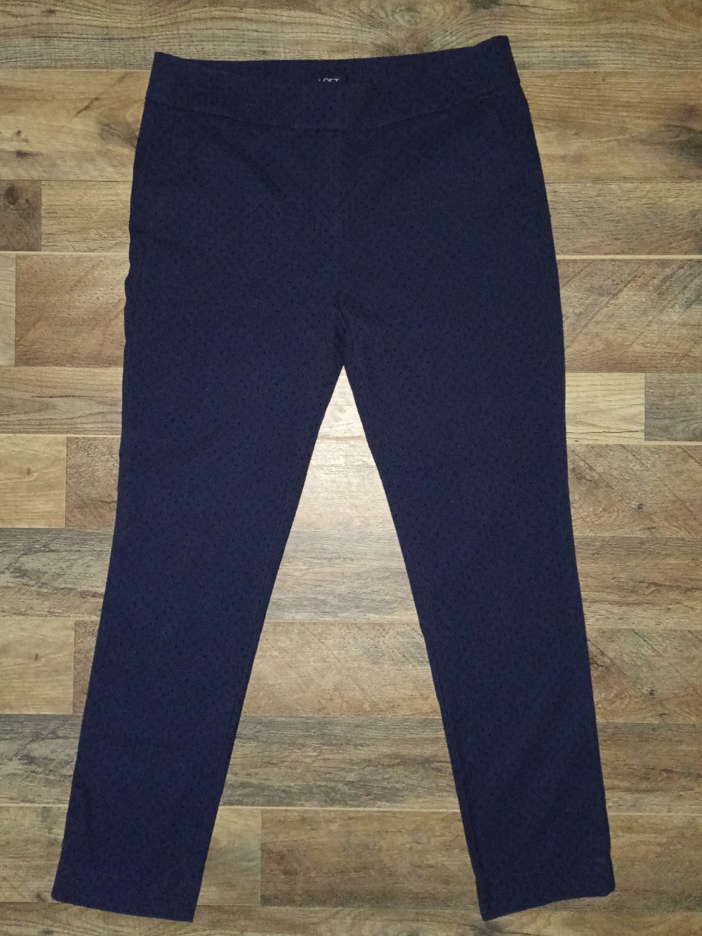 LOFT Navy Marisa Skinny Polka Dot Pants Size 6